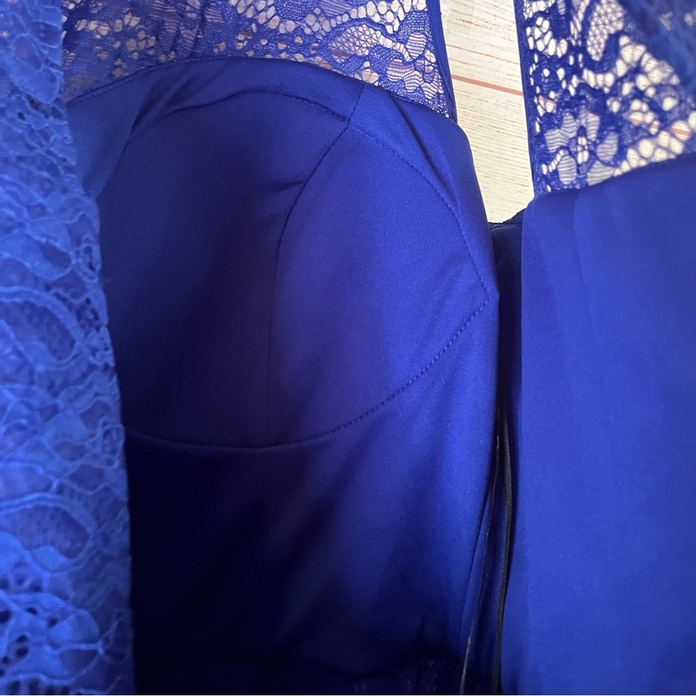 Jessica Simpson Royal Blue Lace Overlay Dress Size 12 - Picture 5 of 13